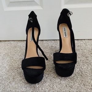 Steve Madden (ultra high) black suede heels